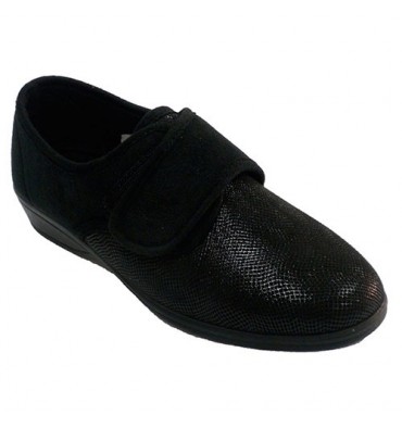 Zapatillas velcro mujer estampado serpiente Doctor Cutillas en negro