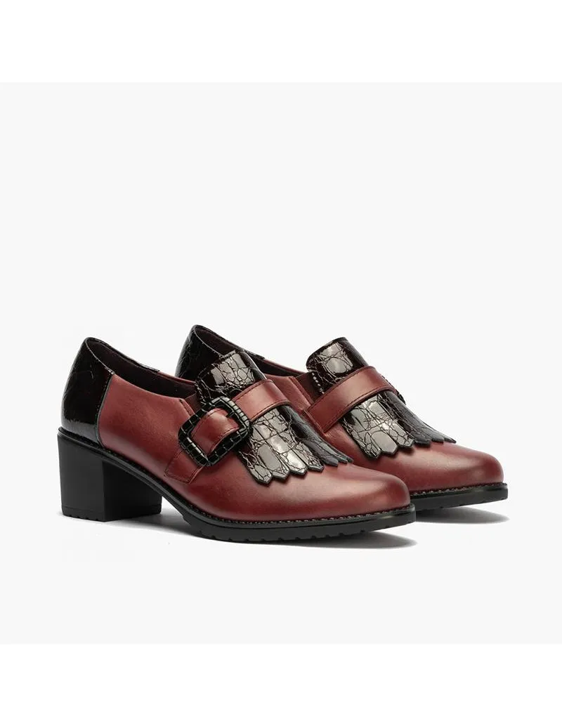 Zapato de tacón burdeos Pitillos