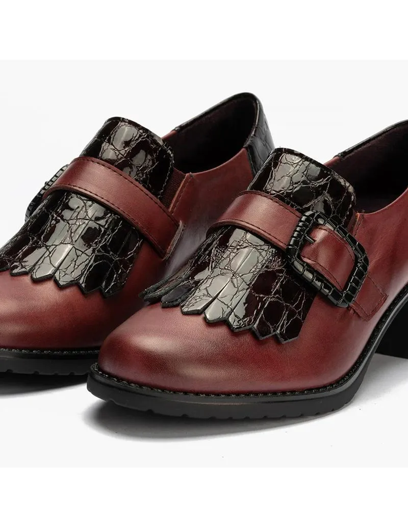 Zapato de tacón burdeos Pitillos