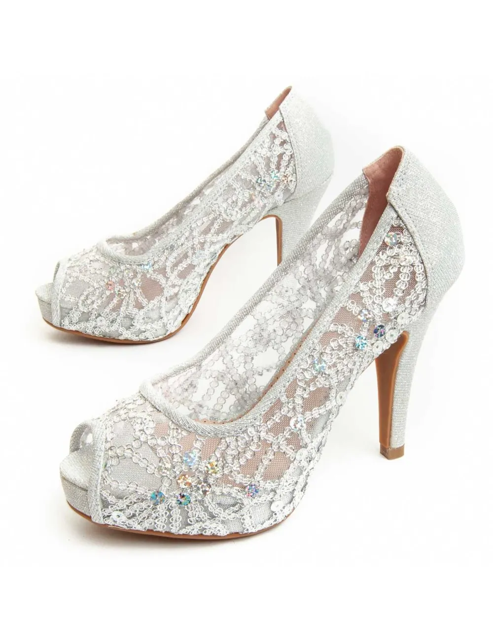 Zapato De Tacón Para Mujer.  Montevita  Unne59  92357 Plateado