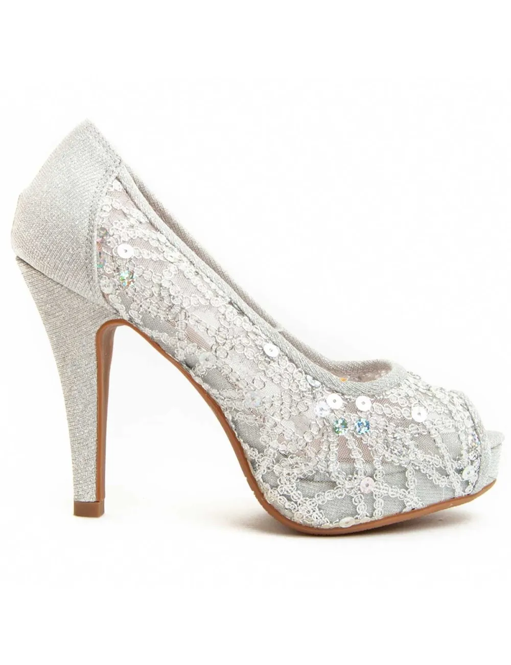 Zapato De Tacón Para Mujer.  Montevita  Unne59  92357 Plateado
