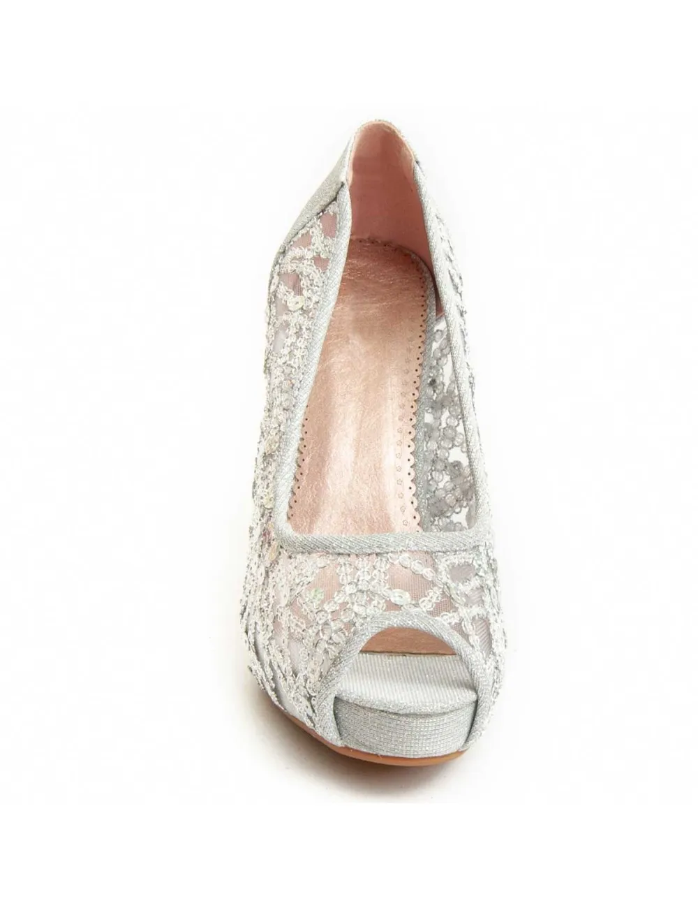 Zapato De Tacón Para Mujer.  Montevita  Unne59  92357 Plateado