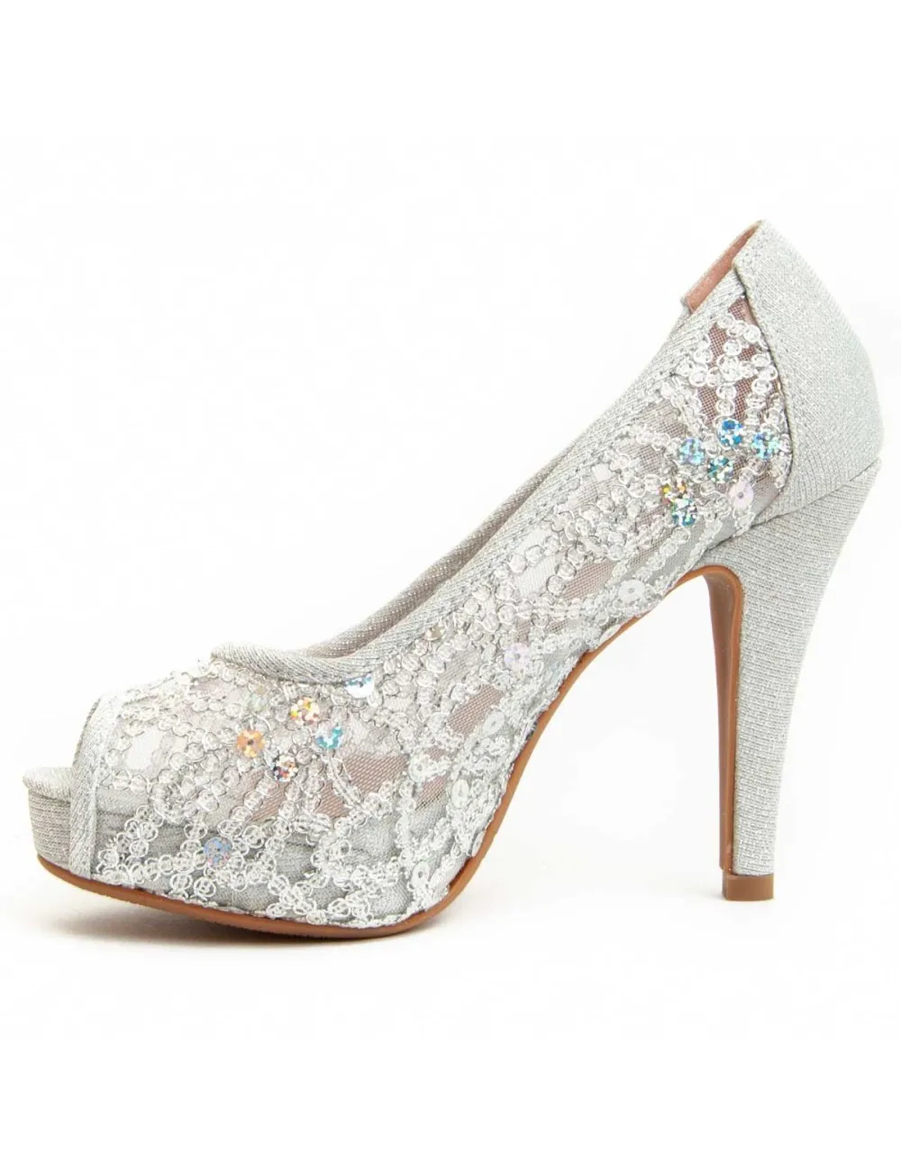 Zapato De Tacón Para Mujer.  Montevita  Unne59  92357 Plateado
