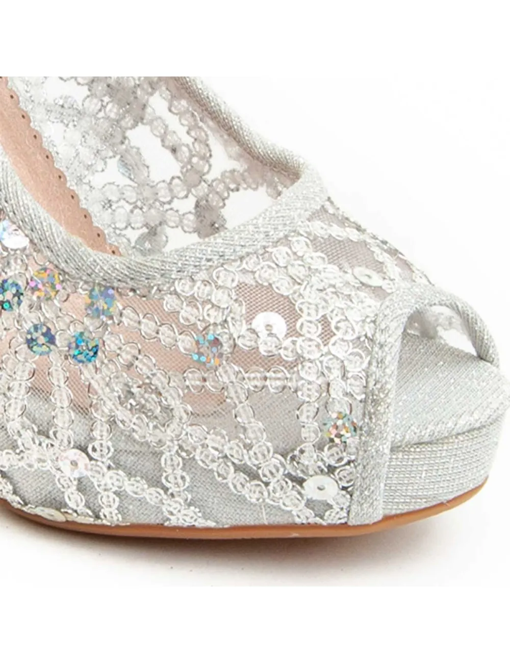 Zapato De Tacón Para Mujer.  Montevita  Unne59  92357 Plateado