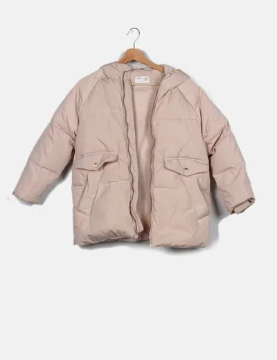 Zara Plumas beige capucha