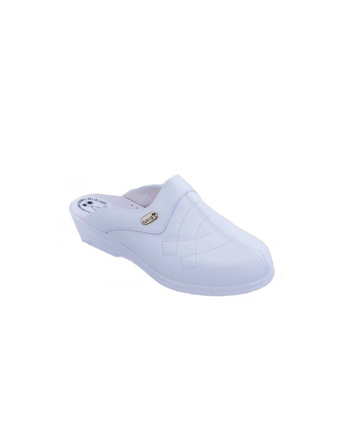 Zuecos anatómicos piel cómodos blancos outlet