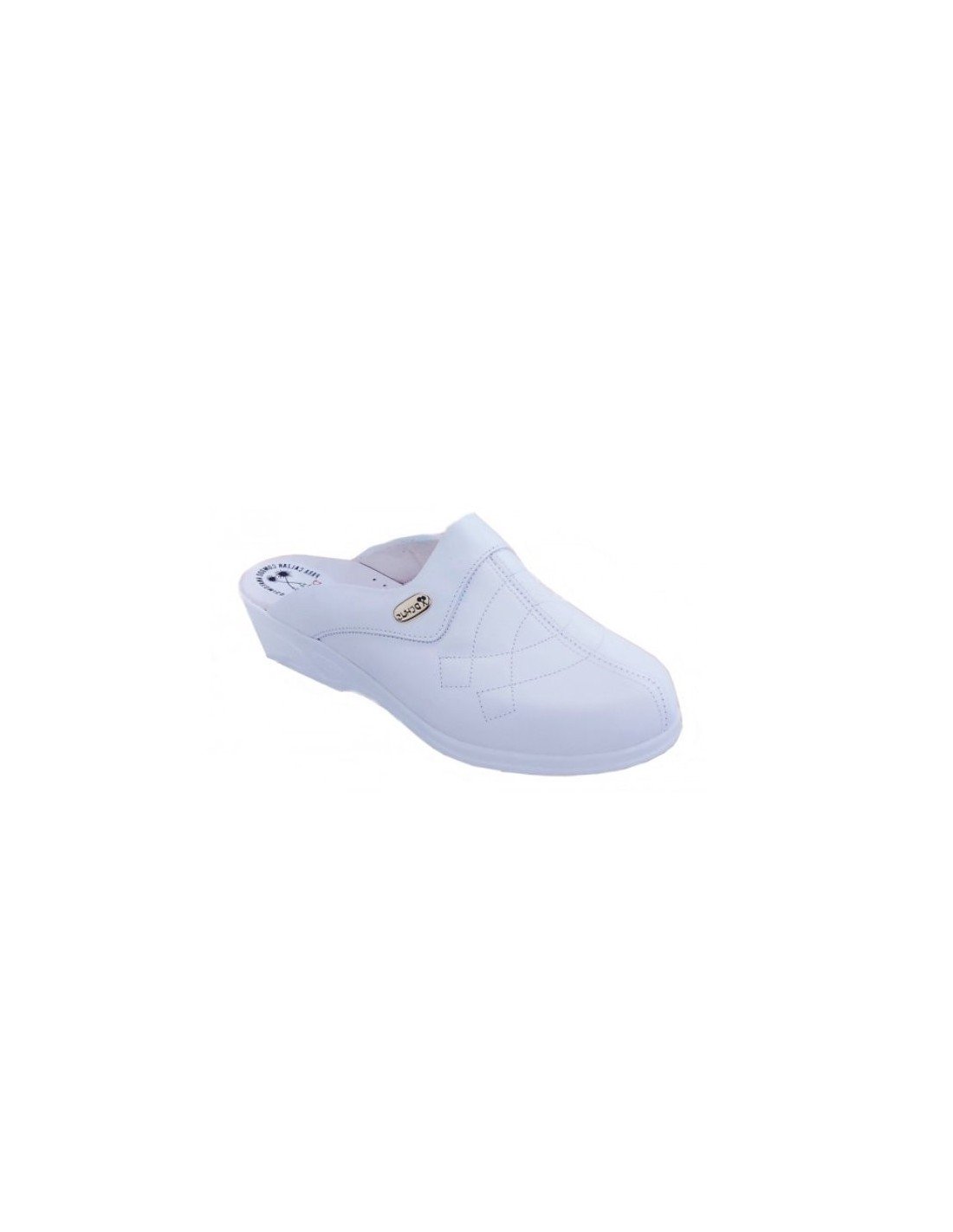 Zuecos anatómicos piel cómodos blancos outlet
